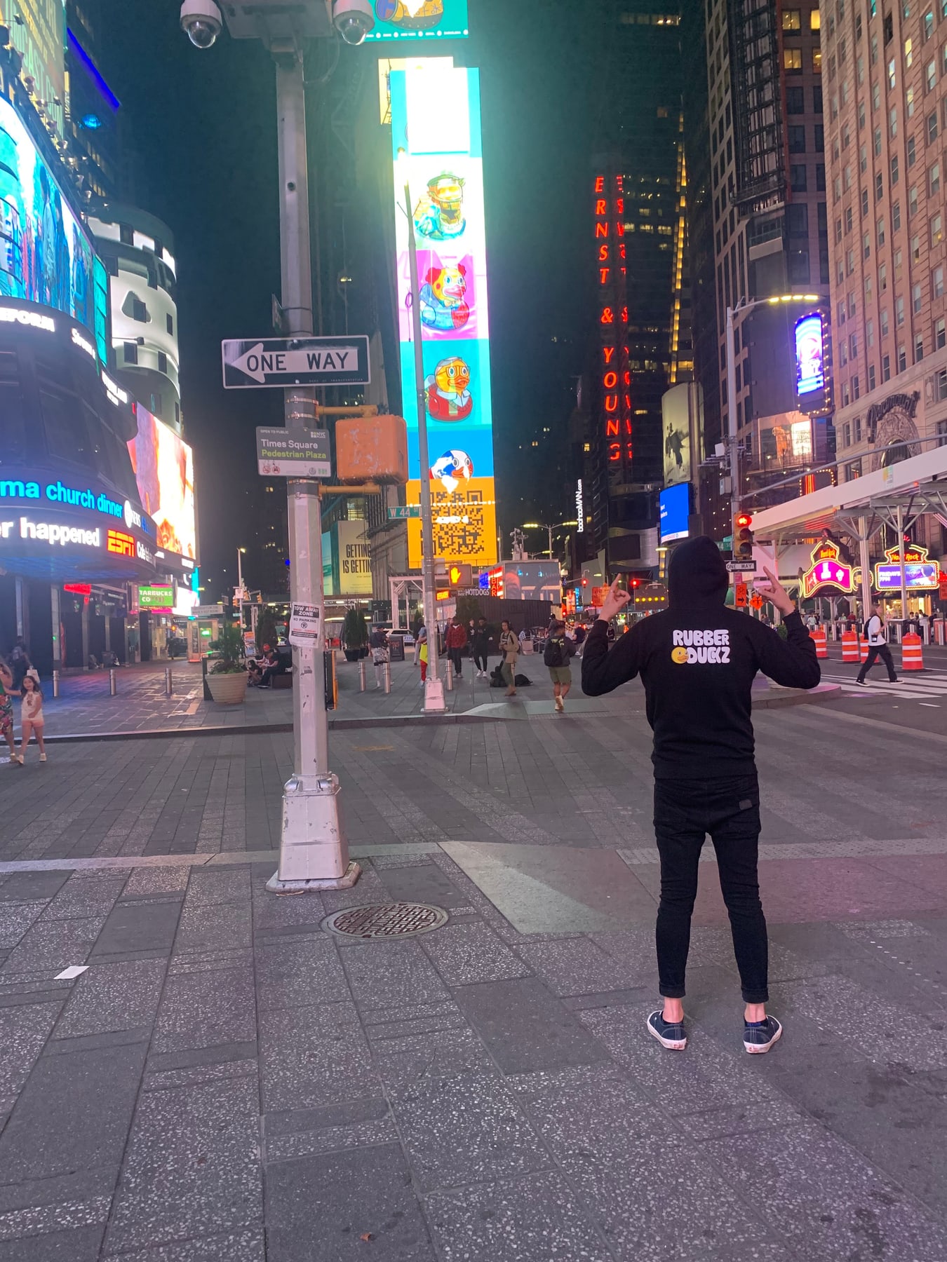 Under the lights of Times Square