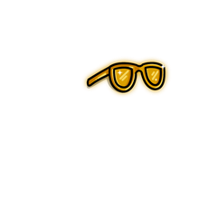 Golden Hollywood glasses trait artwork